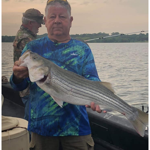 Summer Striper Fishing on lake Texoma with Guide Aaron Sharp